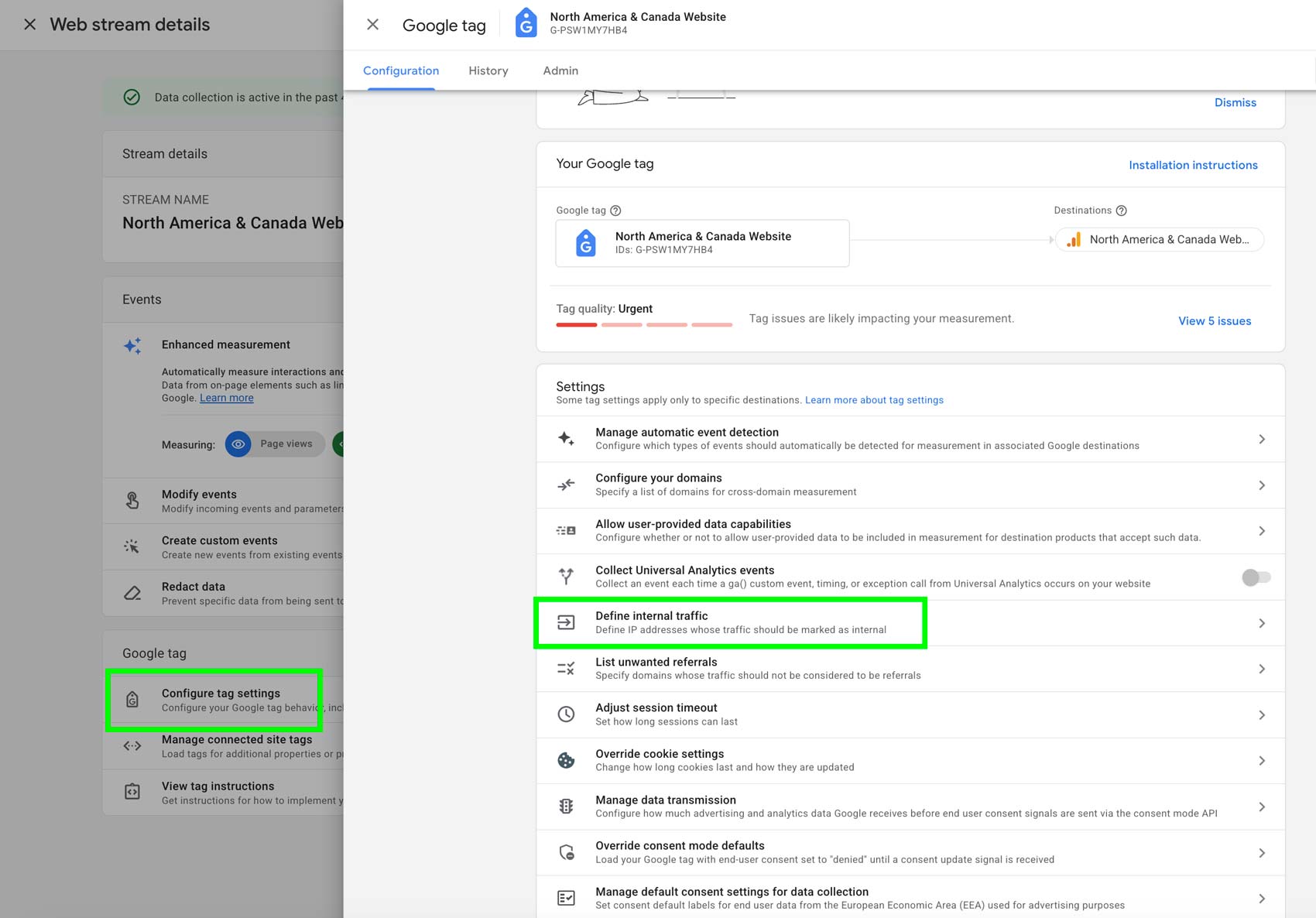 Google Analytics 4 Internal Traffic