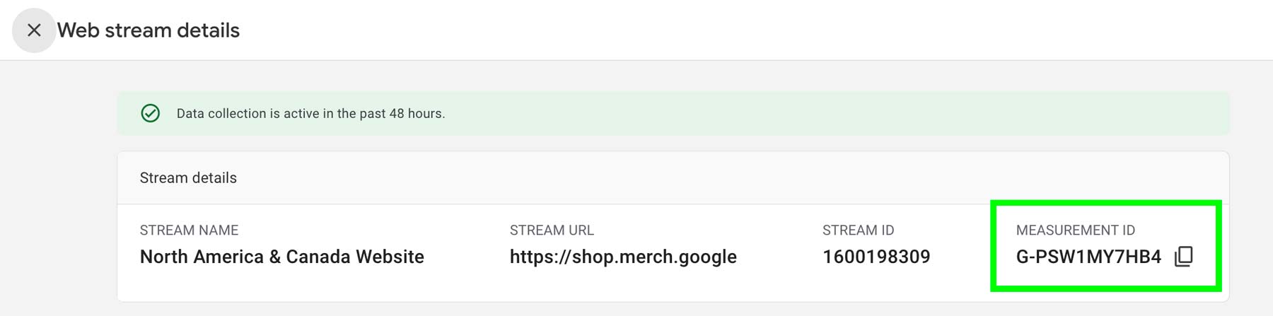 Google Analytics 4 Measurement ID