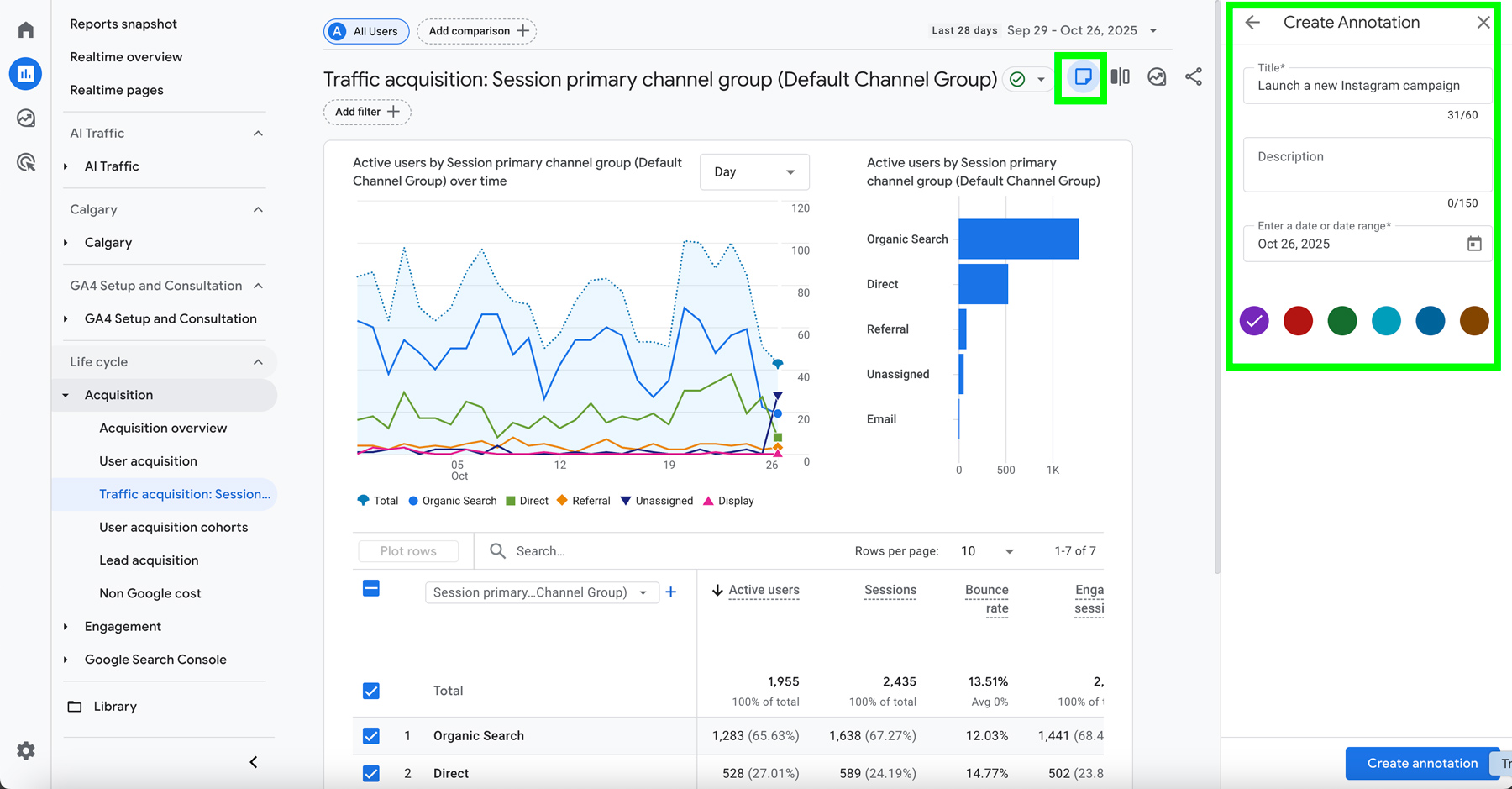Google Analytics 4 Annotation