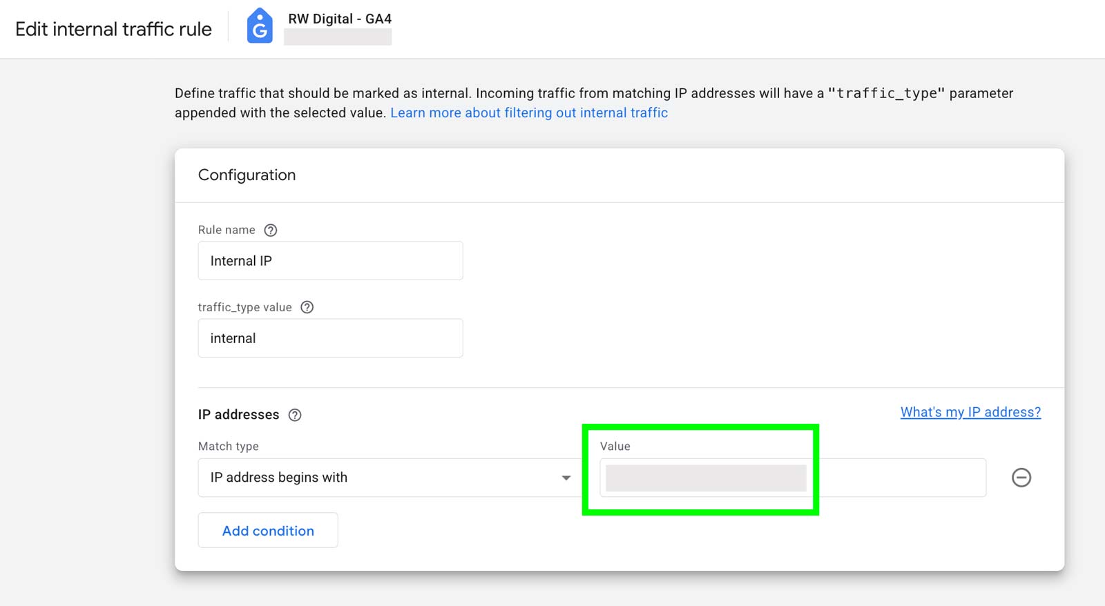 Google Analytics 4 Internal Traffic