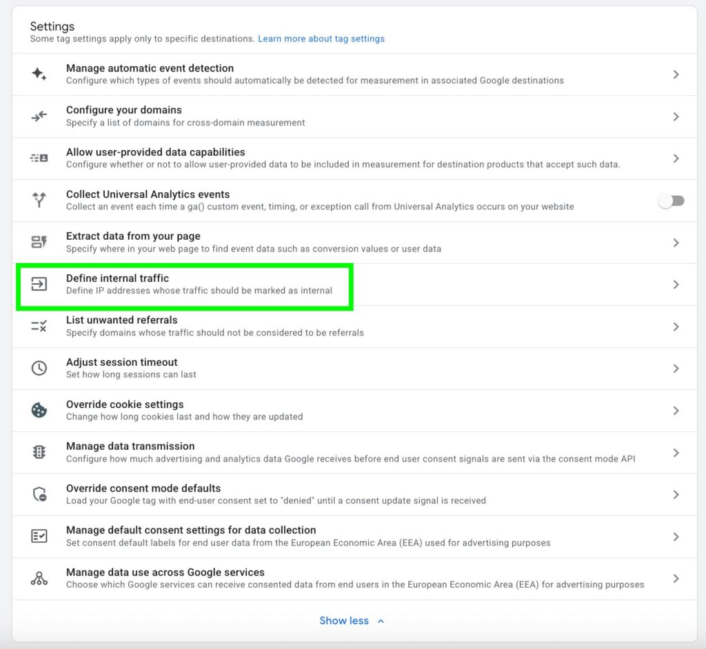 GA4 Define Internal Traffic